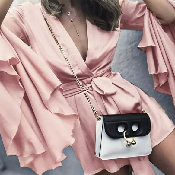 Last SโขFlirty Playsuit Satin Bell Sleeves - Picture 2 of 8